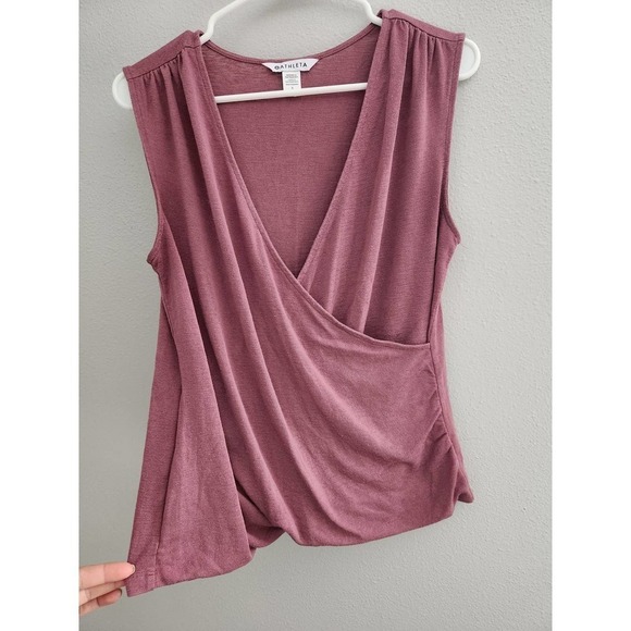 Athleta WOMEN'S TAWNY ROSE SLEEVELESS BREEZY WRAP TOP TANK Size Small - Picture 3 of 6
